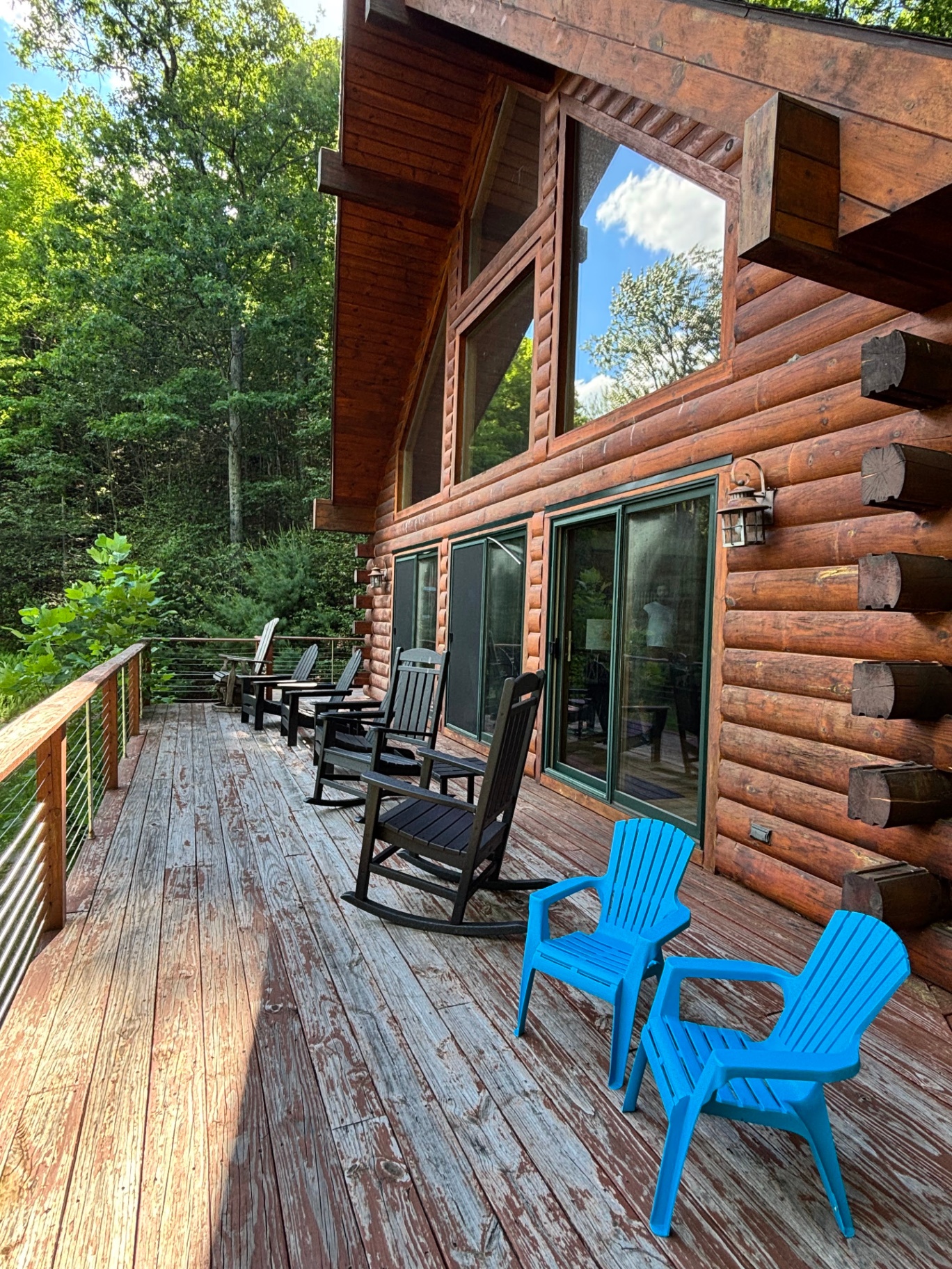 Log cabin exterior from the deck