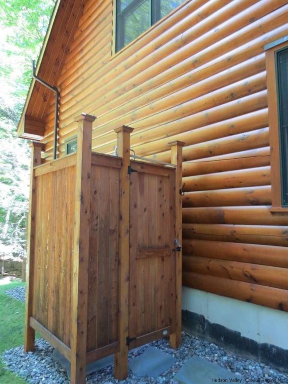 Cedar outdoor shower